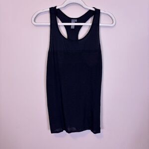 Sweaty Betty Black Perforated Detail Racerback Tank Top Size Large